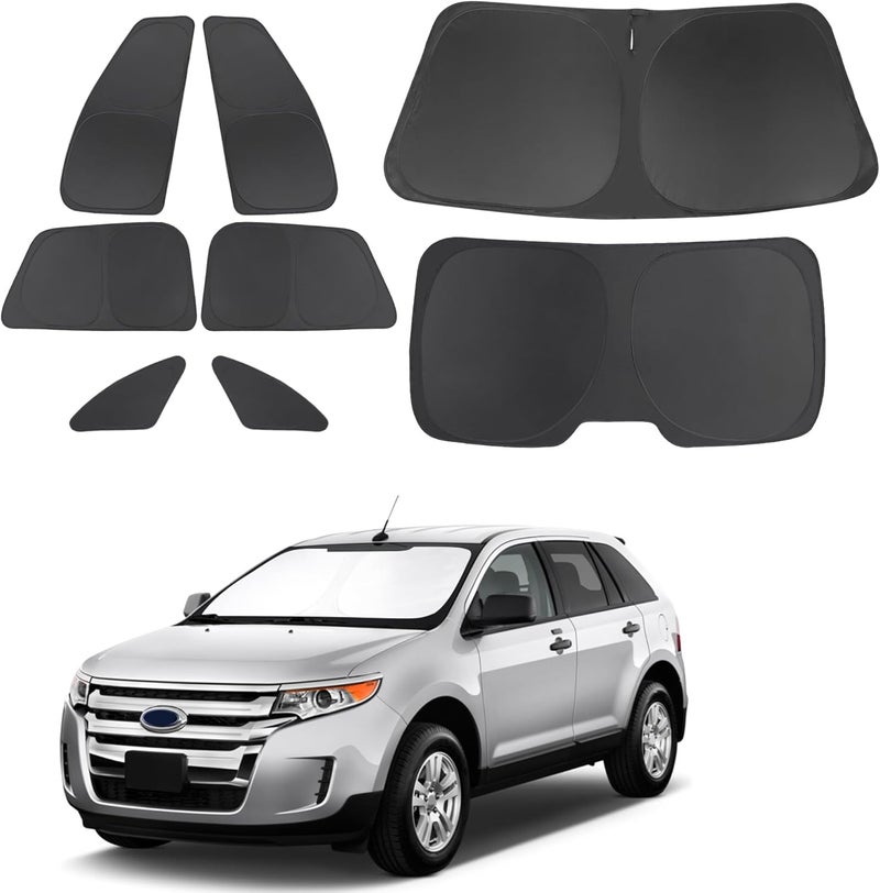 TINGLU Window Shades for Ford Edge 2007-2014 Accessories Car Side Full Windows Rear Triangular Windshield Sun Shade Sun UV Rays & Privacy Protection for Camping,Napping 8PCS - Image 1
